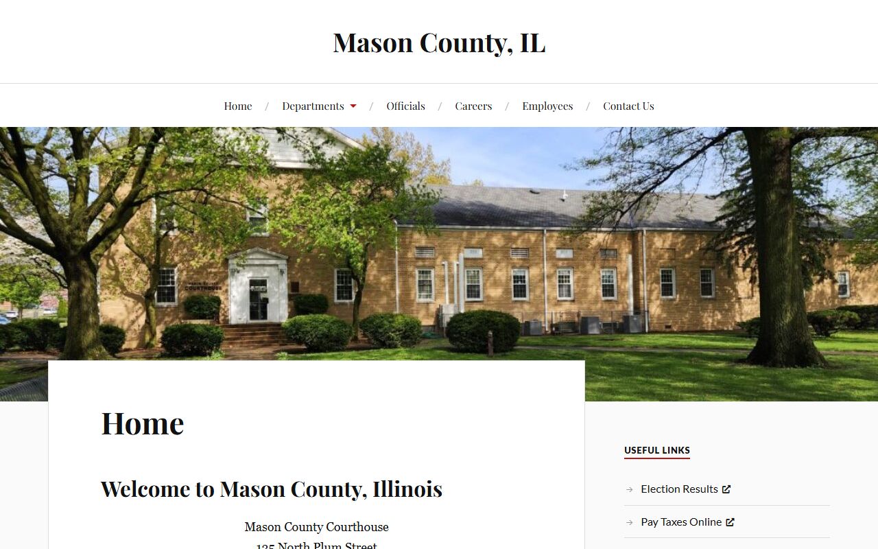 Mason County homepage linking court records after a jail arrest
